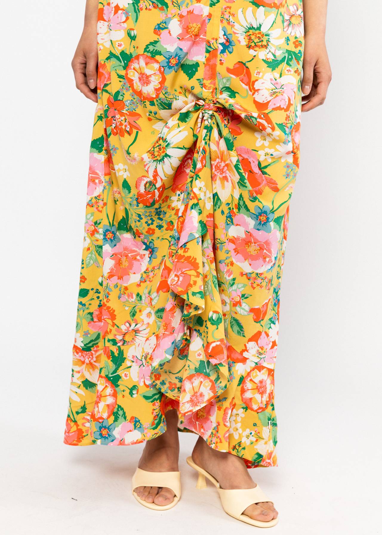 Blutsgeschwister Kleid "Sunset Goddess" gelb/ geblümt