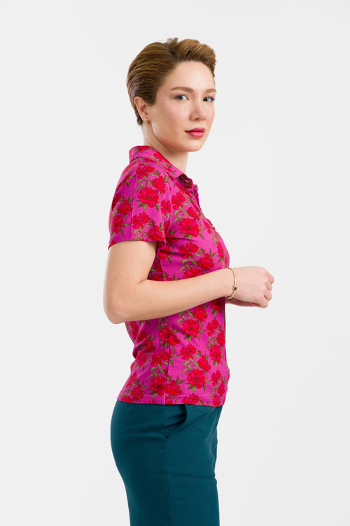 Lalamour Shirt "Suzy" pink/rot geblümt