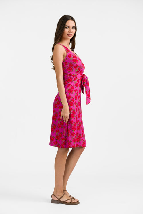 Lalamour Kleid "Milly" pink/rot geblümt