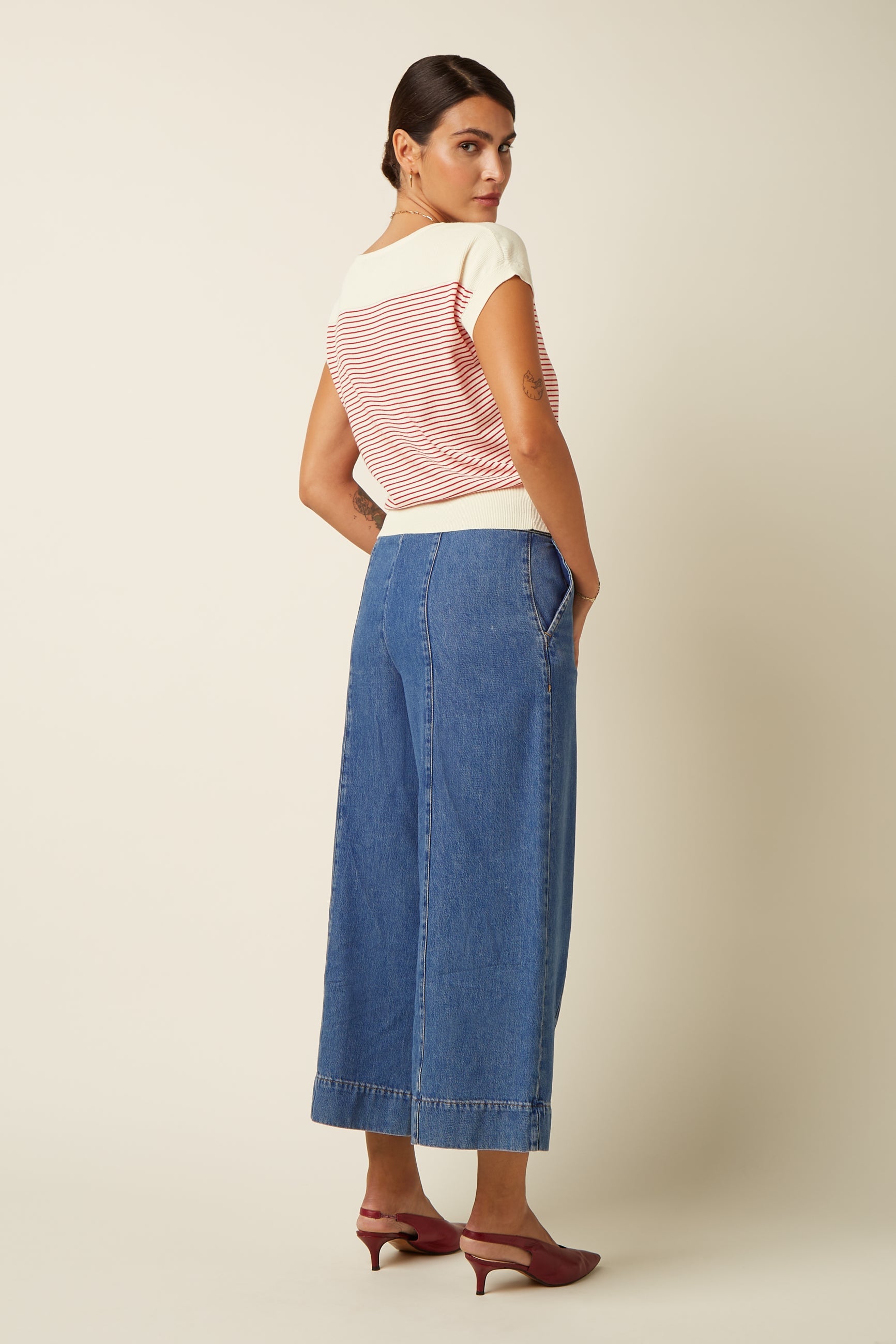 King Louie Hose "Sailor Culotte" blau