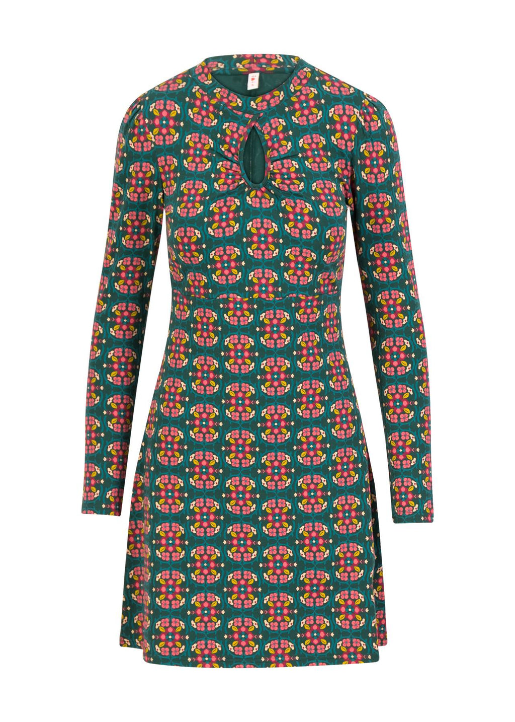 Blutsgeschwister Kleid "Tiny Peephole" petrol/bunt geblümt