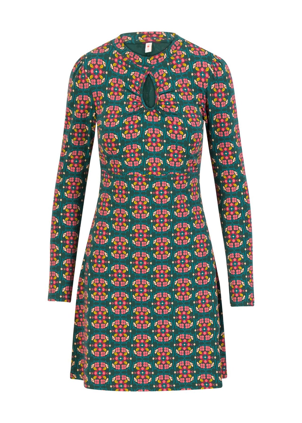 Blutsgeschwister Kleid "Tiny Peephole" petrol/bunt geblümt
