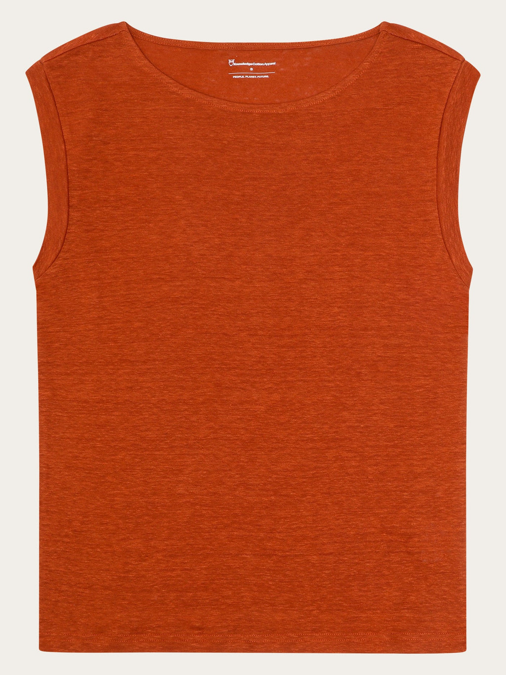 Knowledge Cotton Shirt aus Leinen orange