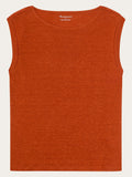 Knowledge Cotton Shirt aus Leinen orange