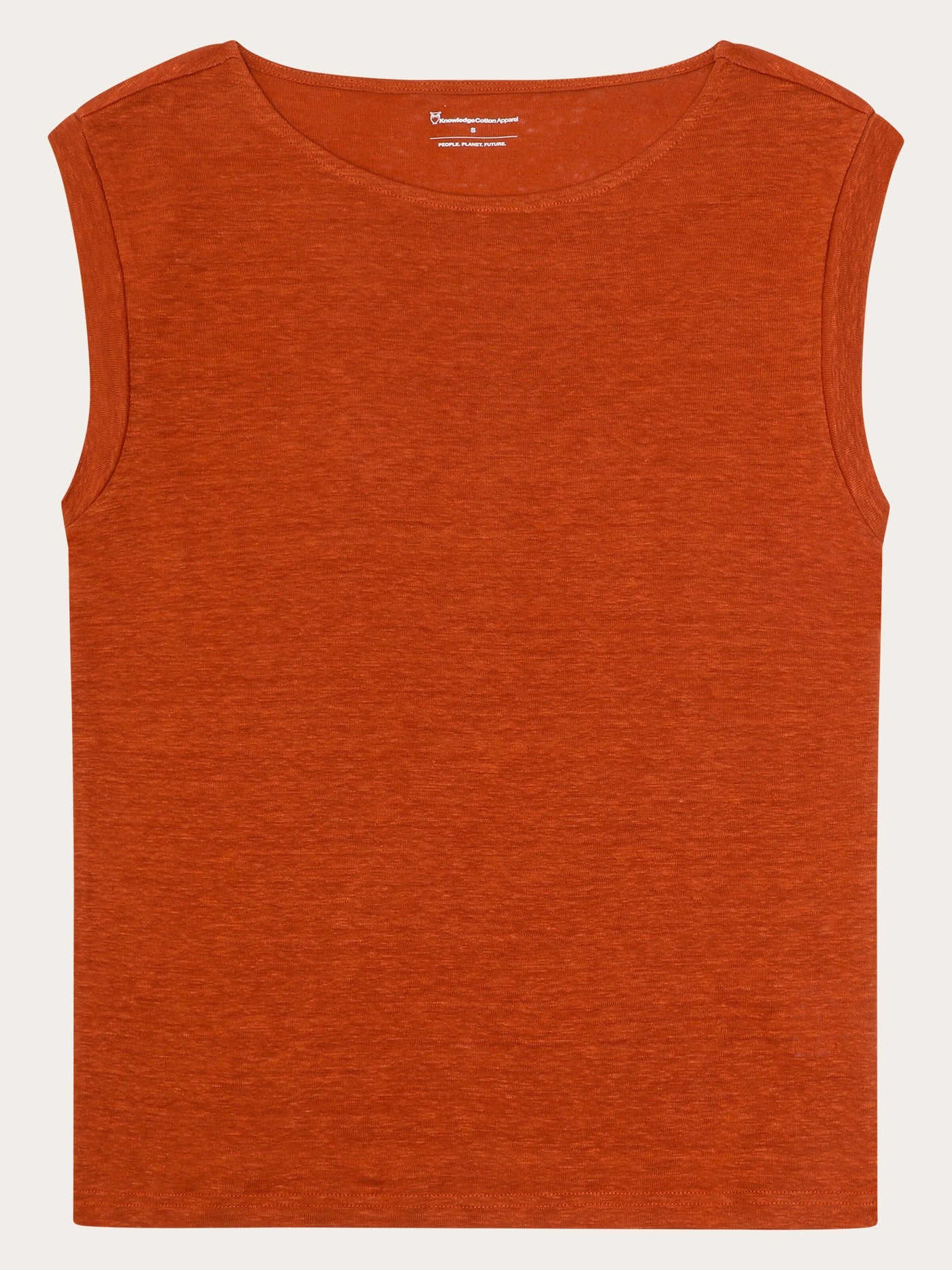 Knowledge Cotton Shirt aus Leinen orange