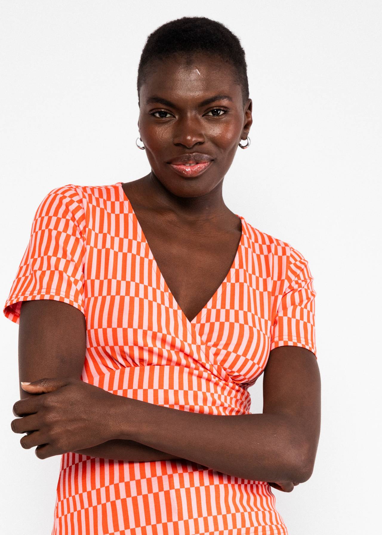 Blutsgeschwister Shirt "Mon Solei Cache" orange/rosa gemustert