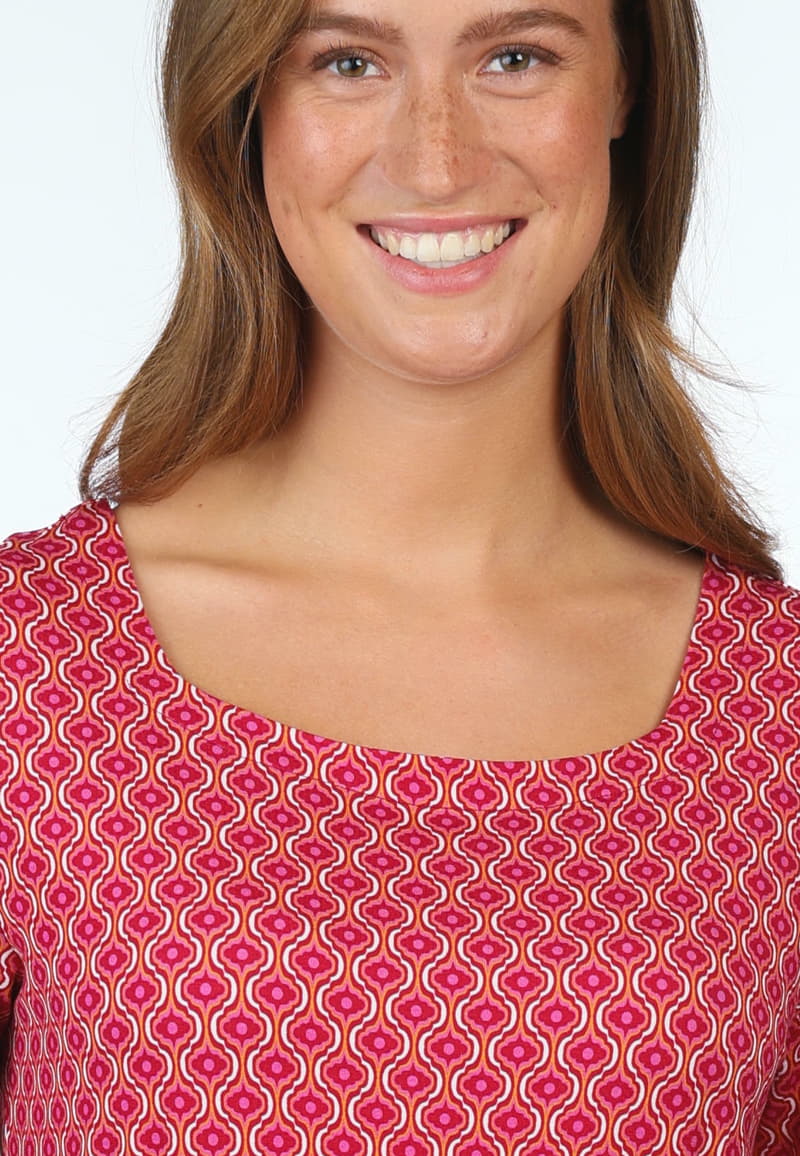 Sorgenfri  Kleid "Eilina" rot/gemustert