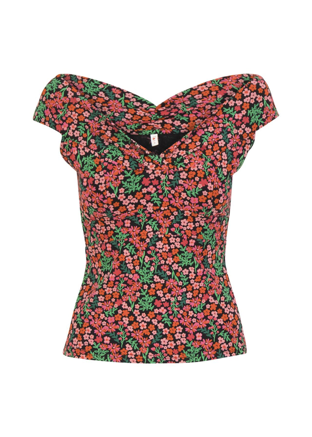 Blutsgeschwister Shirt "Sunkissed Lovebirds" rot/rosa geblümt