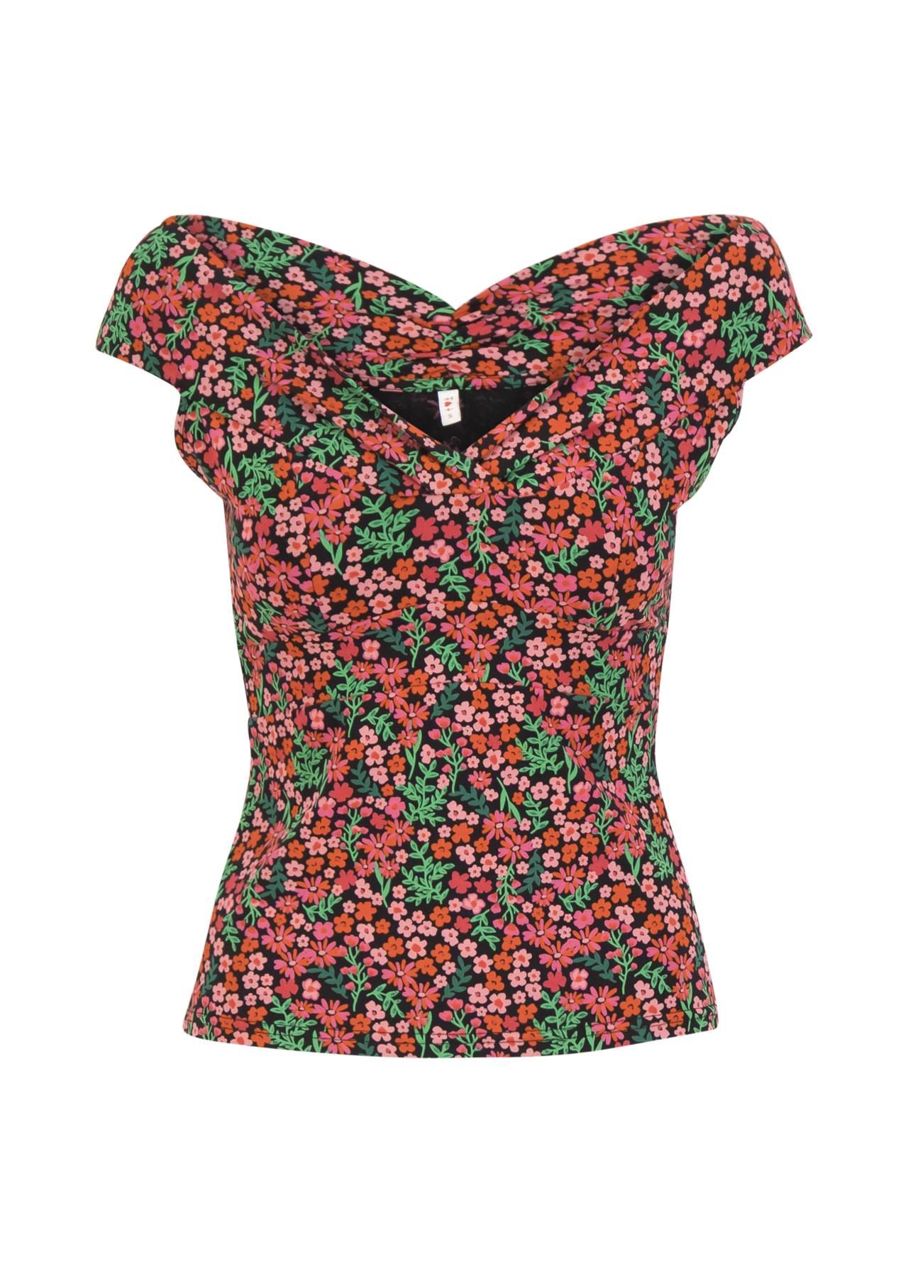Blutsgeschwister Shirt "Sunkissed Lovebirds" rot/rosa geblümt